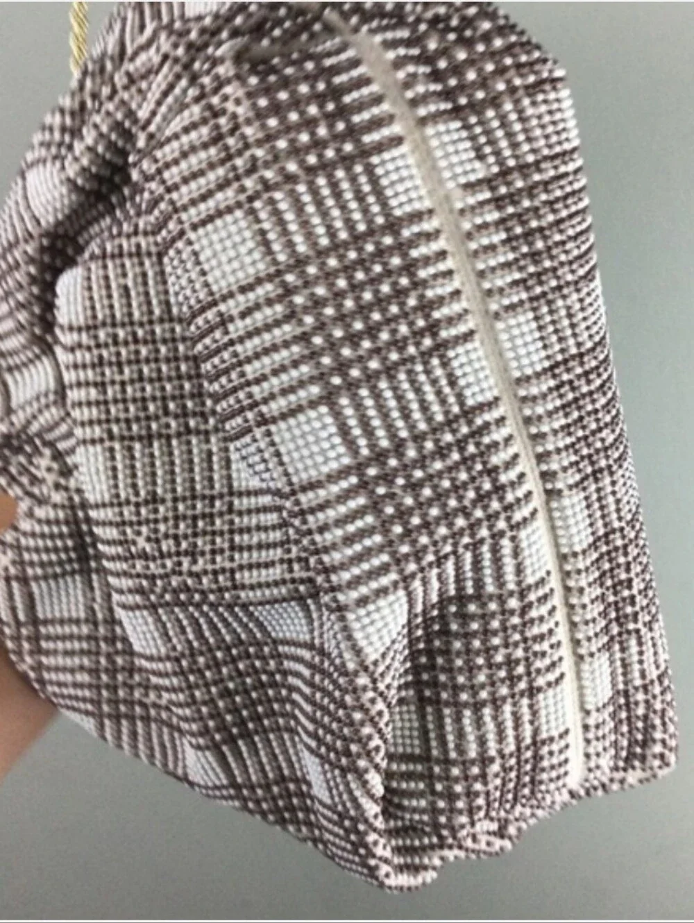 NWOT Loeffler Randall Mini Analeigh Plaid Diamante Beaded Twisted Chain Clutch
